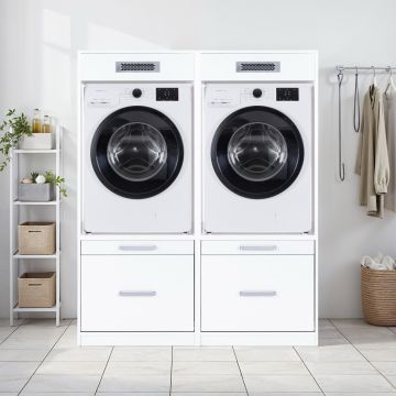 Lifestyle Studio Flow wasruimtecombinatie bundel 04 wit - 134 x 68 x 164 cm