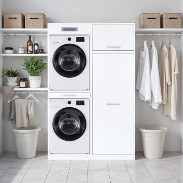 Lifestyle Studio Flow wasruimtecombinatie bundel 05 wit - 134 x 68 x 208 cm