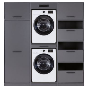 Lifestyle Studio Flow wasruimtecombinatie bundel 15 antraciet - 201 x 68 x 208 cm