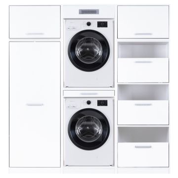 Lifestyle Studio Flow wasruimtecombinatie bundel 15 wit - 201 x 68 x 208 cm