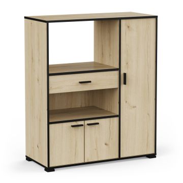 Buffetkast Microgolfkast - magnetronkast met 3 deuren en 1 lade BUZZ eik 40x90 cm – stijlvol en praktisch