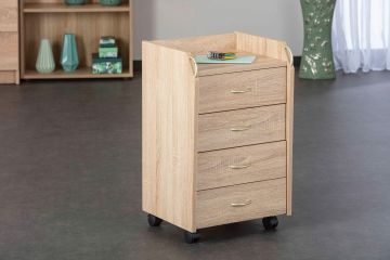 Ladenblok Novi bruin ladeblok op wieltjes Bruin 36x40 cm – stijlvol en praktisch