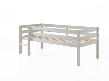 Hoogslaper Pingo lage halfhoogslaper met laddertje wit Wit 104x207 cm – stijlvol en praktisch