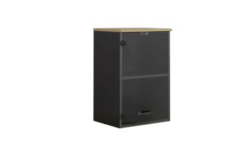 Keukenmeubels Manchester zwart keukenelement hangkast 1 glasdeur 40cm Zwart 32x40 cm – stijlvol en praktisch