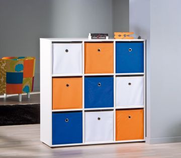 Boekenkast Roomdivider CADORE 9 vaks Wit 33x105 cm – stijlvol en praktisch