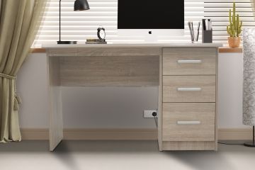 Bureau Mateo met 3 lades - Sonoma eik