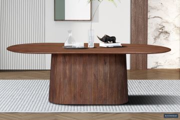 Eettafel Miguel 230 cm Ovaal Mangohout Lichtbruin