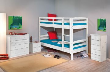 Kinderkamer Deelbaar stapelbed RICK wit getint 90x190cm Wit 200x102 cm – stijlvol en praktisch