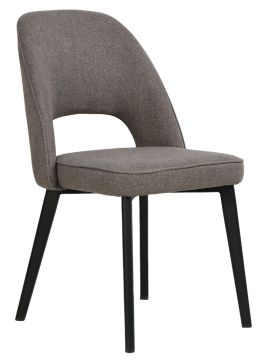 Eetkamerstoel S350 taupe stof – zwart metalen poten