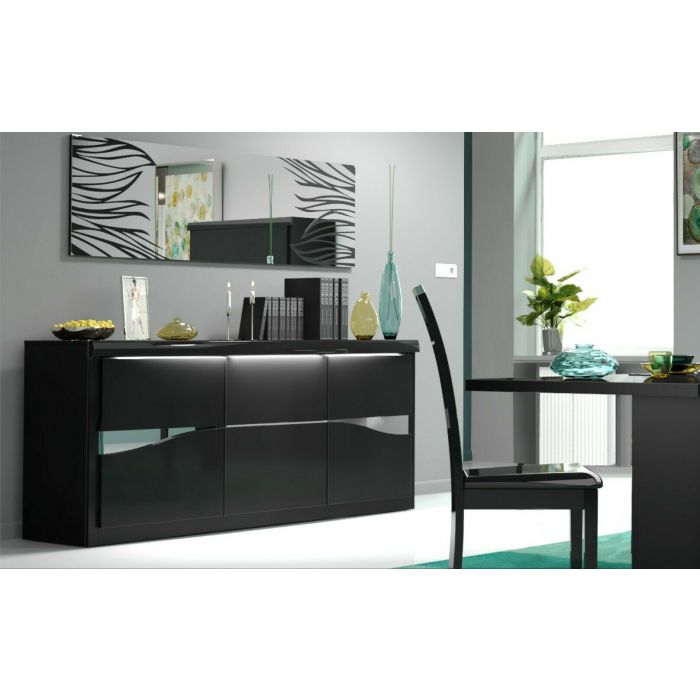 Glossy noir - miroir 190 x 60 cm avec sérigraphie Miroir | SCI_19SD1711 | Glossy noir - miroir 190 x 60 cm avec sérigraphie