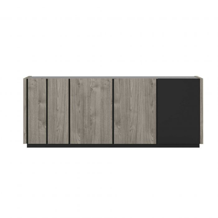 Strong - buffet -dressoir 4 portes 220cm en chêne gris et métal noir Bahut / Buffet | SCI_20SC3040 | Strong - buffet -dressoir 4 portes 220cm en chêne gris et métal noir