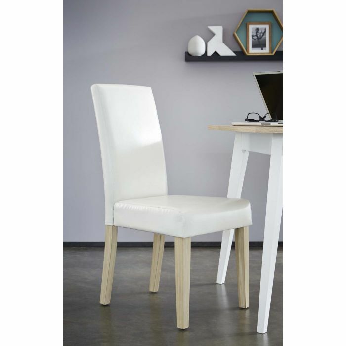 Ensemble table & chaises - Chaise salle à manger | DE_325880 | lot de 2 chaises de séjour Guevara en éco-cuir blanc 