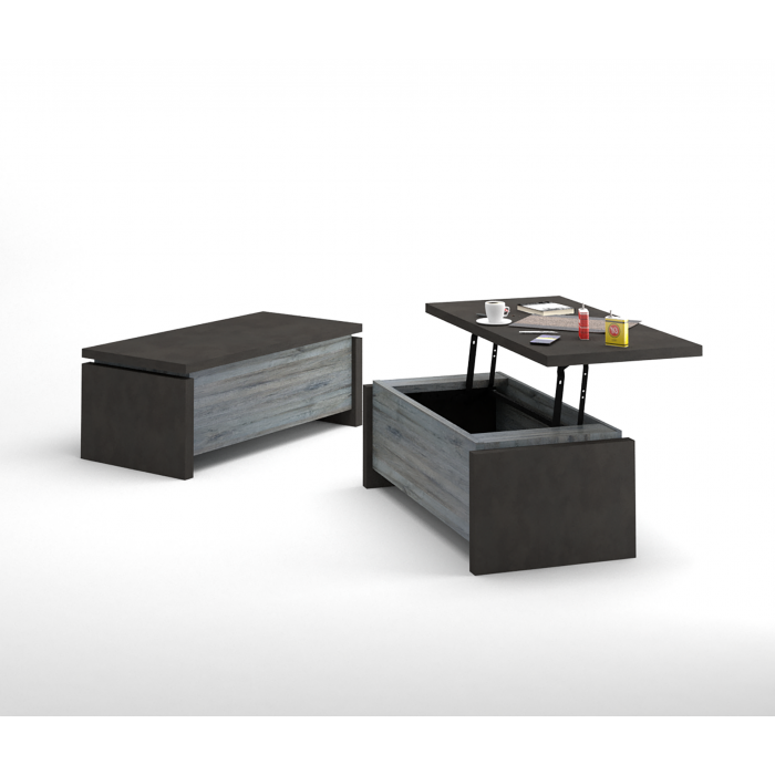 Table basse | SCI_21SA2930 | Backya gris - table basse avec plateau relevant 63x118 cm 