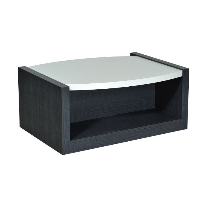 Table basse | SCI_14SO2930 | Eclips table basse rectangulaire 90x70cm en décor bois antracite et plateau en blanc laqué 