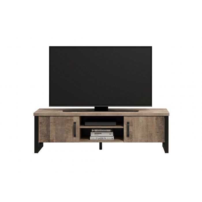 Tv meubel | TE_2029320C5 | Emile - Tv kast 166x50cm in mango decor met zwarte poten 