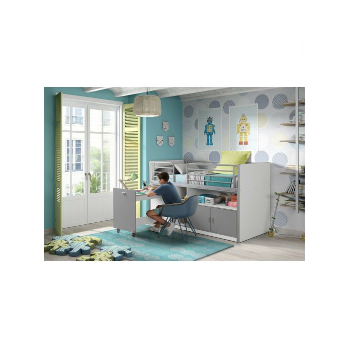 Hoogslaper Bonny HS91 Zilvergrijs Hoogslaper - Kinderkamer - Slaapkamer | VI-BONHS9109 | Hoogslaper Bonny HS91 Zilvergrijs