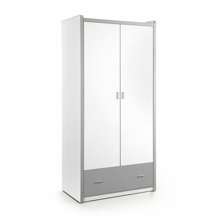 Armoire Bonny 2 portes SILVER Armoire enfant -d'ado - Portes ouvrantes | VI-BONKL2209 | Armoire Bonny 2 portes SILVER