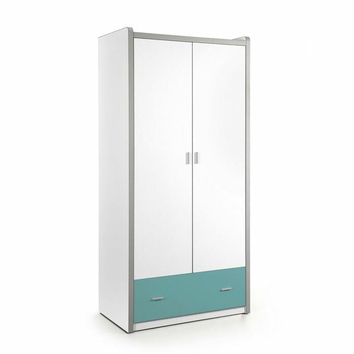 kledingkast 2 deuren Bonny Turquoise Kinder Kledingkast - Kasten met draaideuren | VI-BONKL2294 | kledingkast 2 deuren Bonny Turquoise