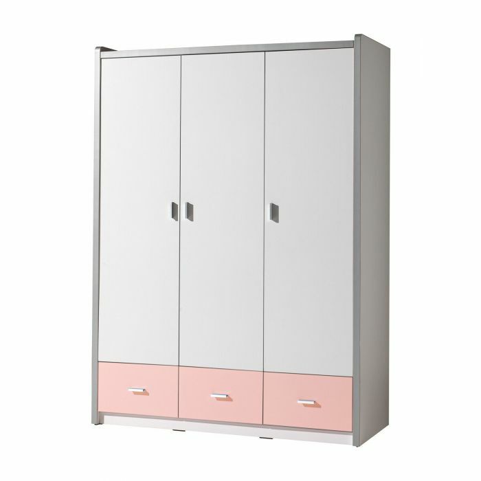 Armoire Bonny 3 portes ROSE CLAIR Armoire enfant -d'ado - Portes ouvrantes | VI-BONKL2315 | Armoire Bonny 3 portes ROSE CLAIR