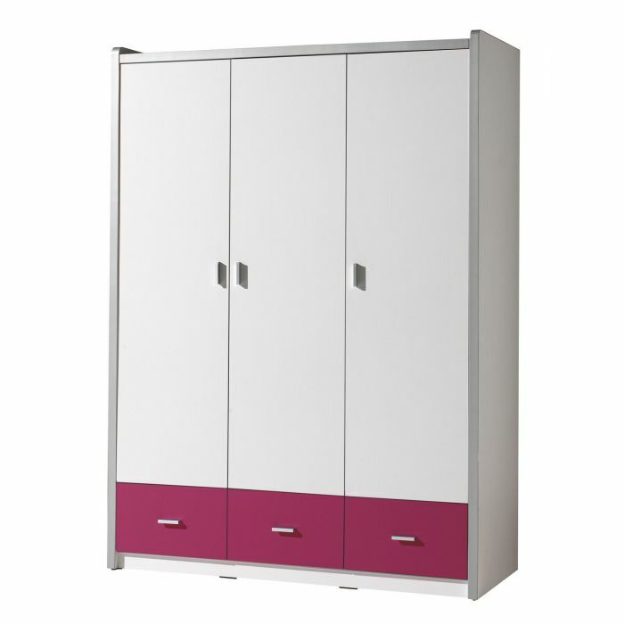 Armoire Bonny 3 portes FUCHSIA Armoire enfant -d'ado - Portes ouvrantes | VI-BONKL2344 | Armoire Bonny 3 portes FUCHSIA