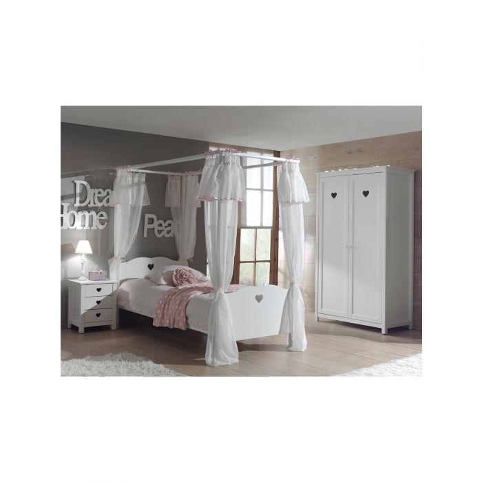 Meisjeskamer met hemelbed AMORI: 4 delig Complete kinder & Tienerkamer | VI-AMCO33 | Meisjeskamer met hemelbed AMORI: 4 delig