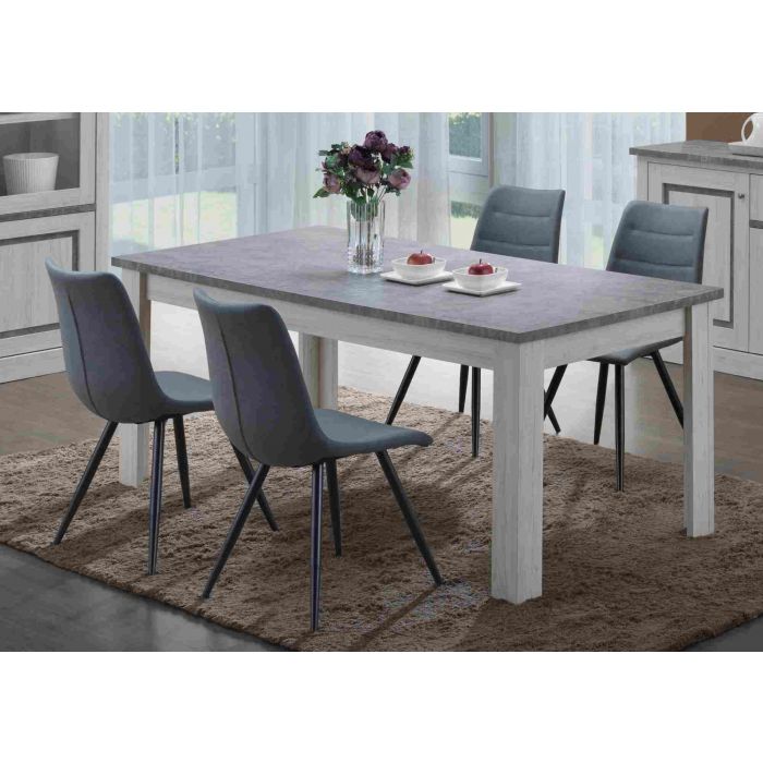 Eetkamertafel 190x90cm in witte eik en gemarmerd bovenblad Emma Eetkamertafel en stoelen - Eettafel | O01_emma-1236 | Eetkamertafel 190x90cm in witte eik en gemarmerd bovenblad Emma