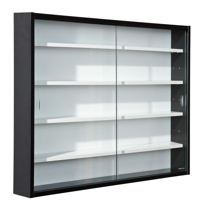Petite Vitrine Murale En Bois Et Verre – 5 étagères – Pour Miniatures Et Collection