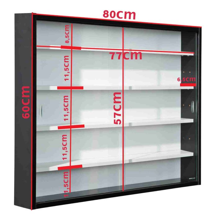 Vitrine Murale Inter Link – 70x13x70 Cm, 10 Compartiments, Blanc Et Noir